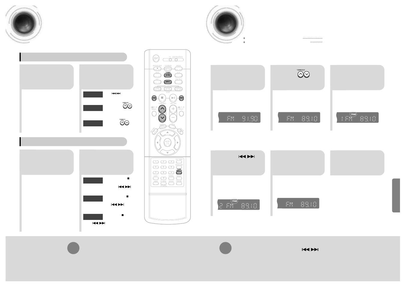 Radio operation, Listening to radio, Presetting stations | 55 56 listening to radio | Samsung HT-DB1750 User Manual | Page 29 / 34