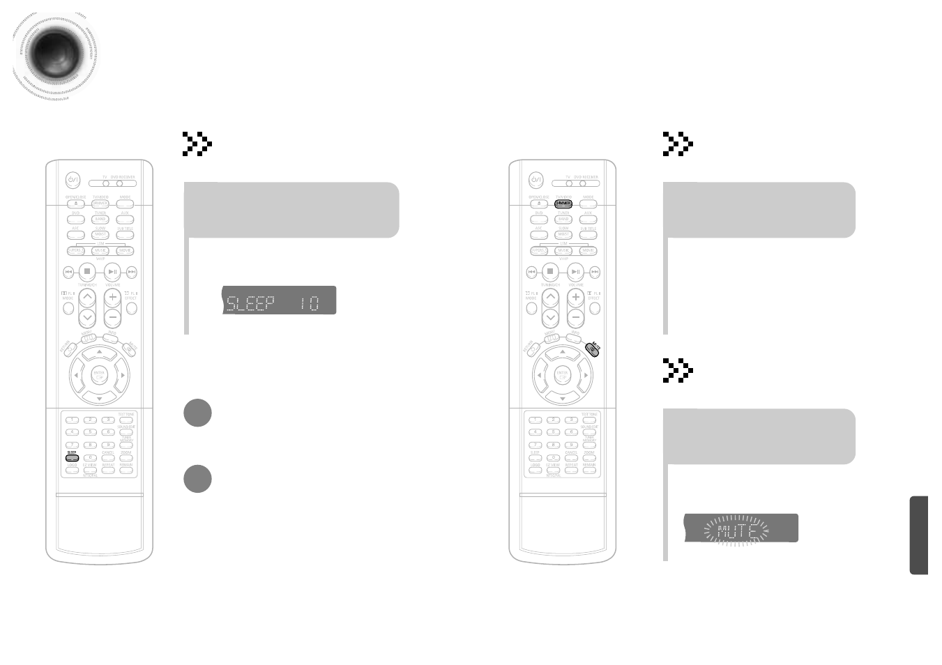 Miscellaneous, Convenient functions, 57 58 convenient functions | Sleep timer function, Adjusting display brightness, Mute function | Samsung HT-DB1750 User Manual | Page 30 / 34