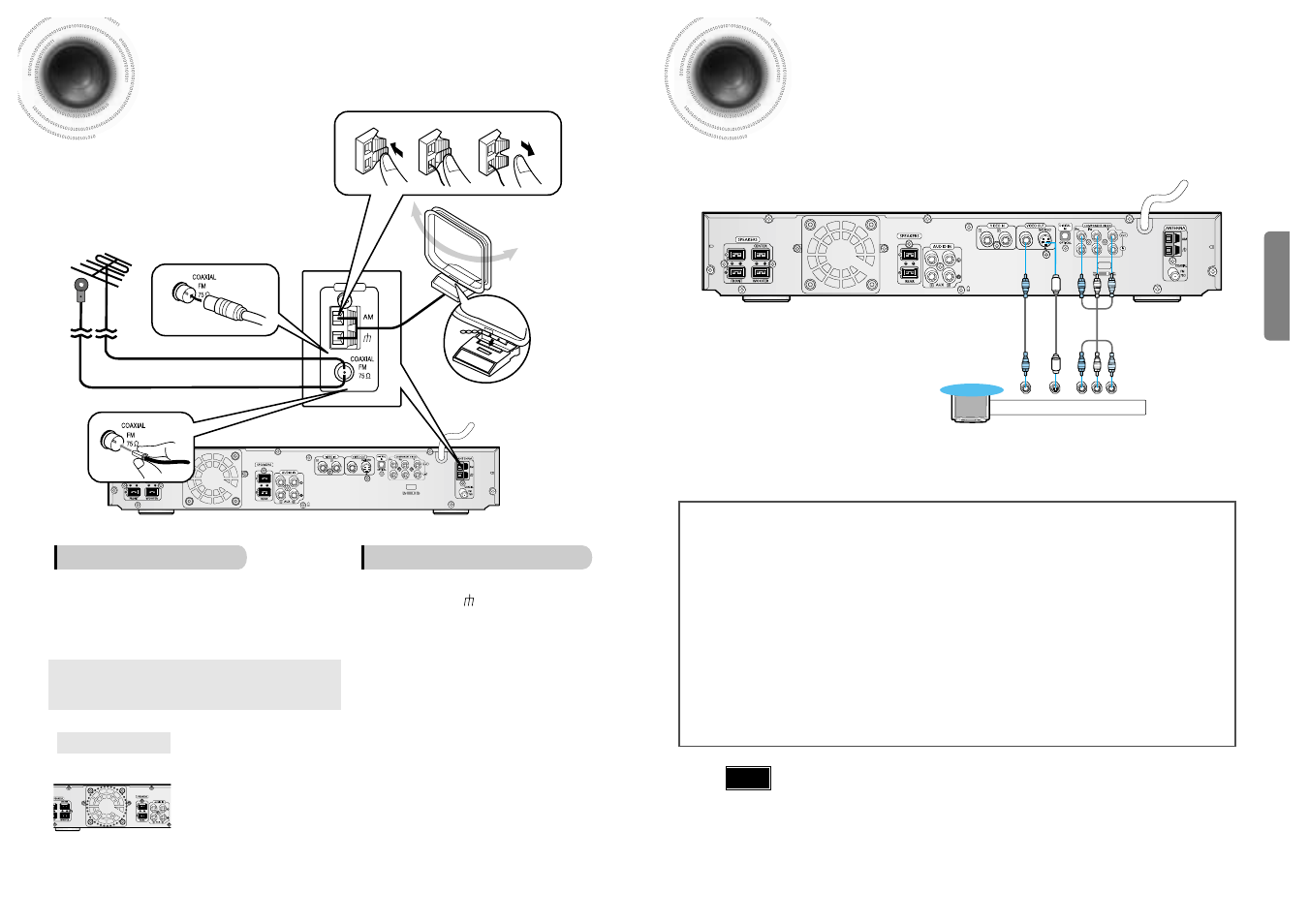 Connecting the fm and am(mw) antennas, Connecting the video to tv, 14 connecting the video to tv 13 | Connecting the fm and am, Antennas, Mw ), Voltage selector | Samsung HT-DB1750 User Manual | Page 8 / 34