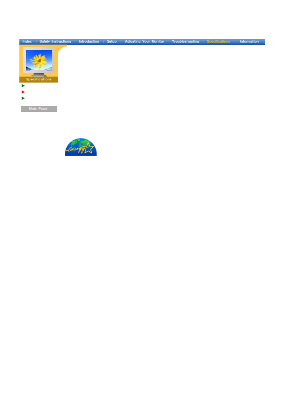 Powersaver, General specifications | Samsung 173P User Manual | Page 43 / 58