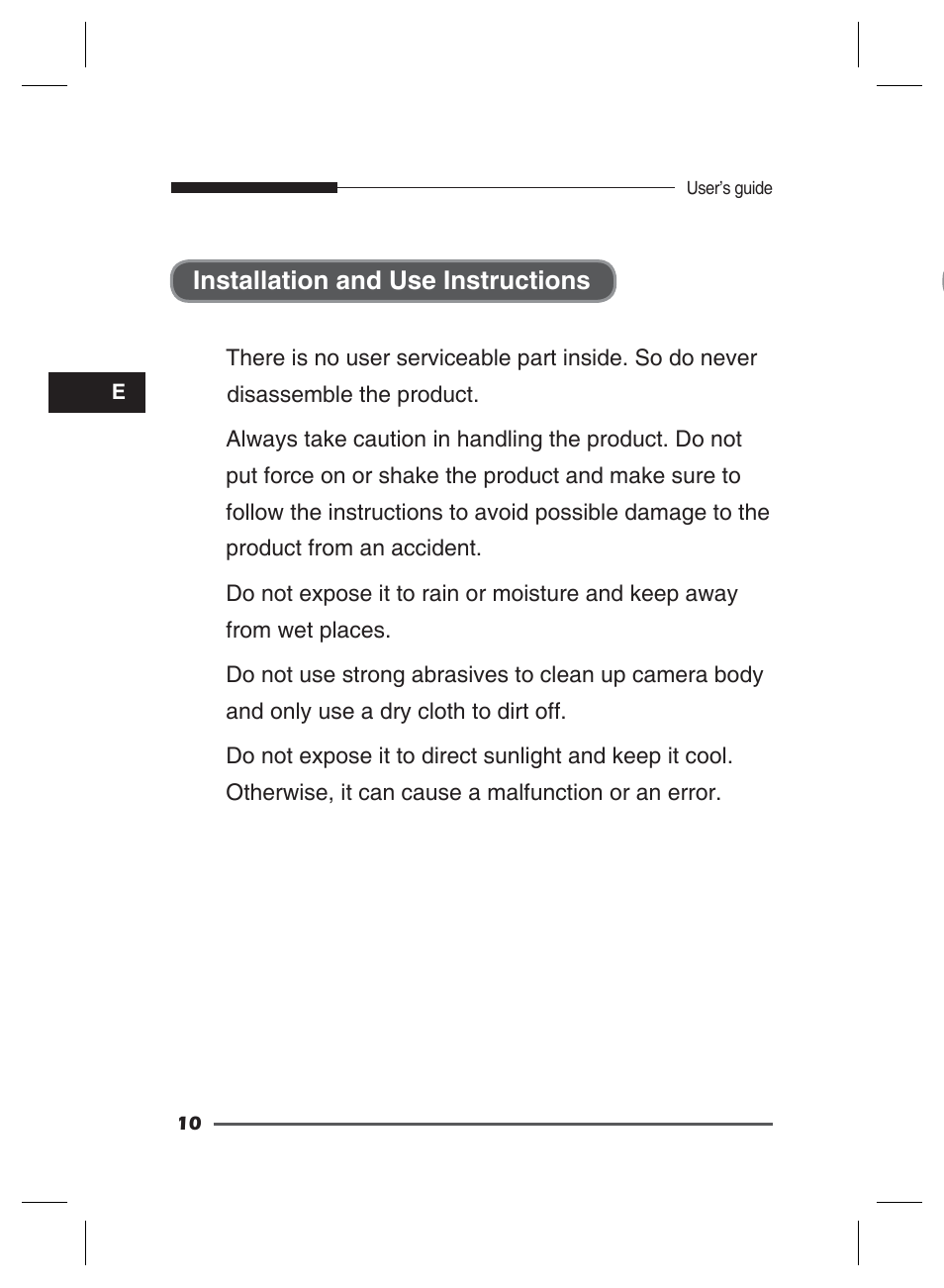 Installation and use instructions | Samsung SCC-B2311 User Manual | Page 10 / 28