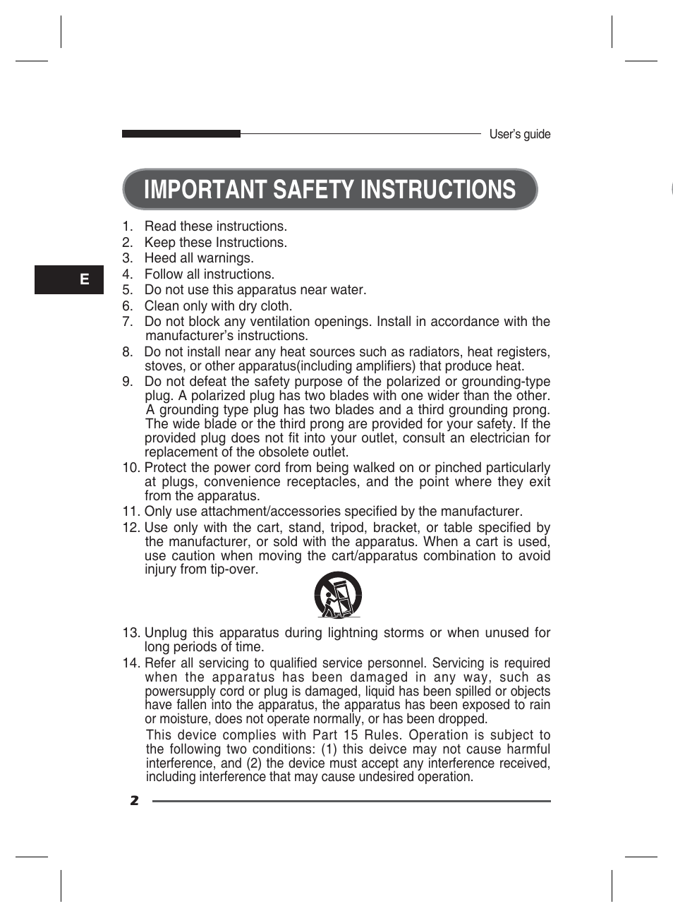 Important safety instructions | Samsung SCC-B2311 User Manual | Page 2 / 28