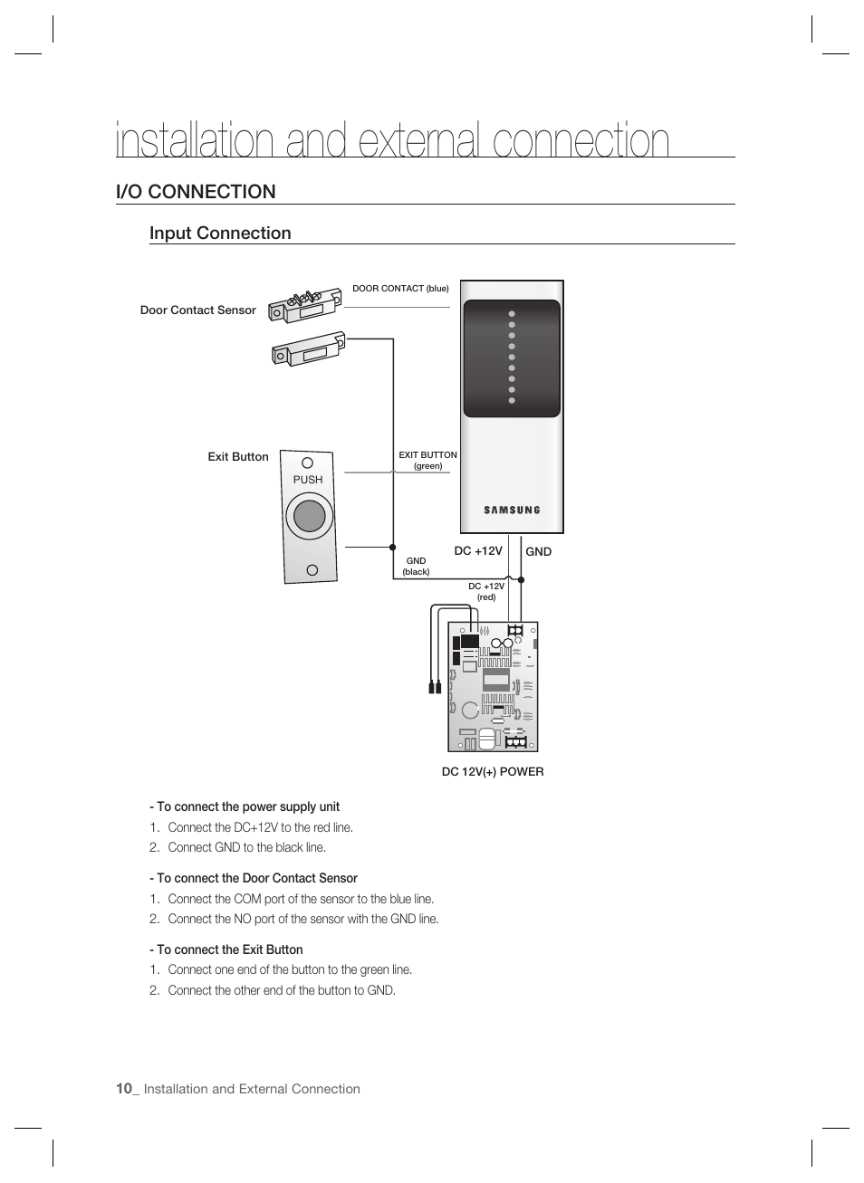 Installation and external connection, I/o connection, Input connection | Samsung SSA-S1000 User Manual | Page 10 / 16