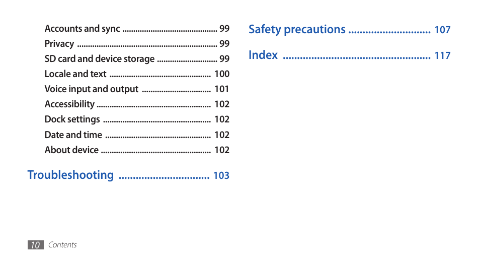 Samsung GALAXY S YP-GS1 User Manual | Page 10 / 122