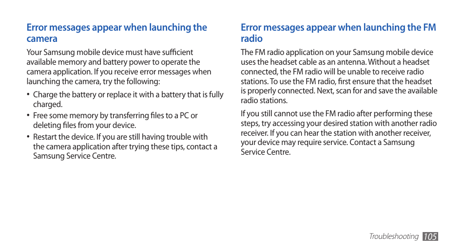 Samsung GALAXY S YP-GS1 User Manual | Page 105 / 122