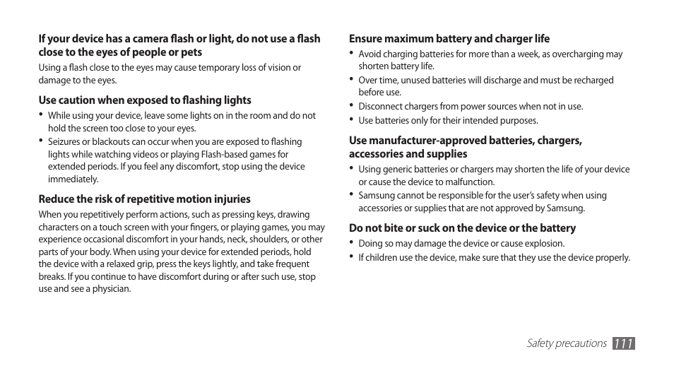 Samsung GALAXY S YP-GS1 User Manual | Page 111 / 122