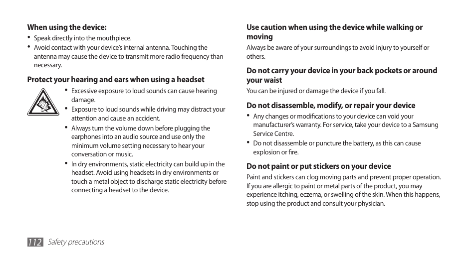 Samsung GALAXY S YP-GS1 User Manual | Page 112 / 122