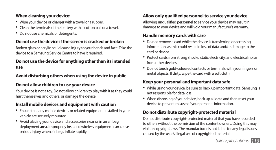 Samsung GALAXY S YP-GS1 User Manual | Page 113 / 122