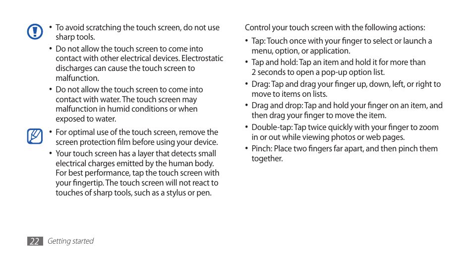 Samsung GALAXY S YP-GS1 User Manual | Page 22 / 122