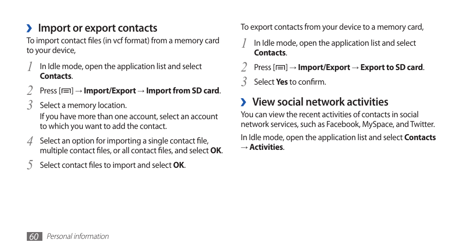 Samsung GALAXY S YP-GS1 User Manual | Page 60 / 122