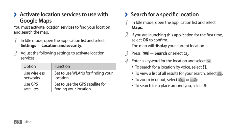 Samsung GALAXY S YP-GS1 User Manual | Page 68 / 122