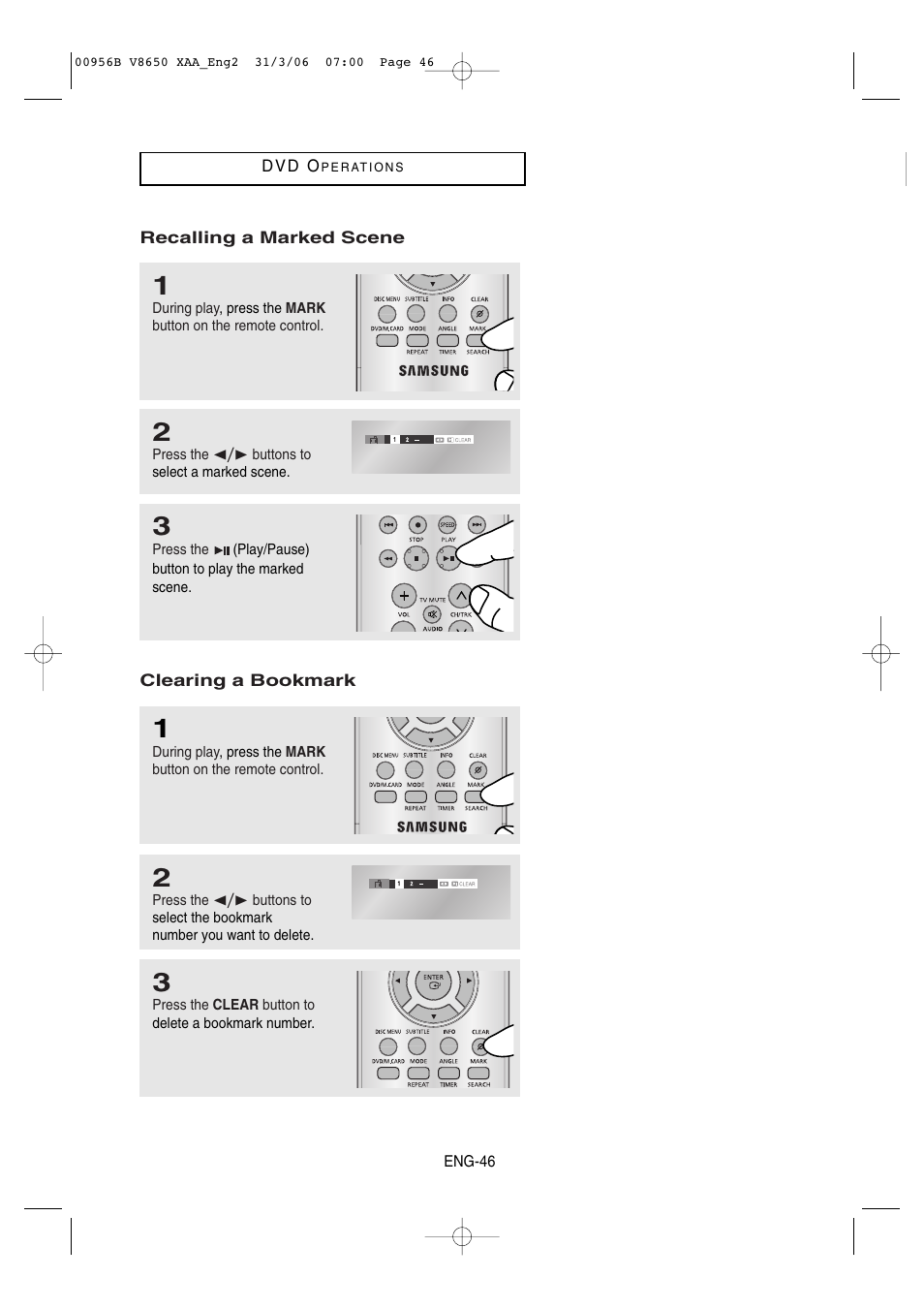 Samsung DVD-V8650 User Manual | Page 46 / 92