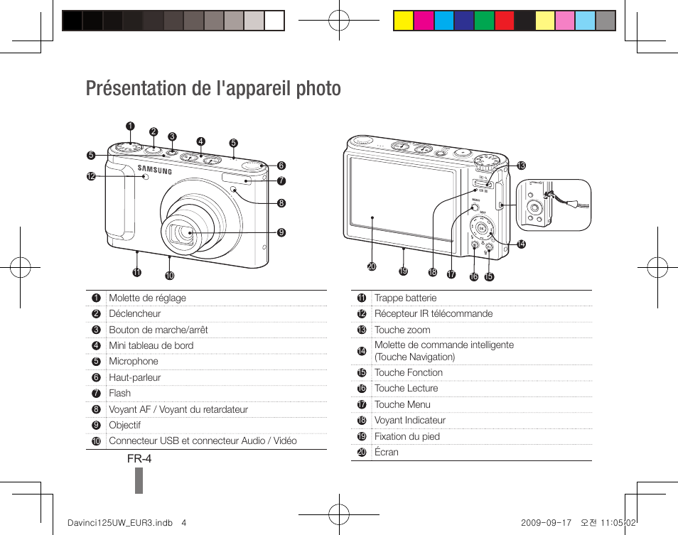 Présentation de l'appareil photo | Samsung WB1000 User Manual | Page 24 / 110