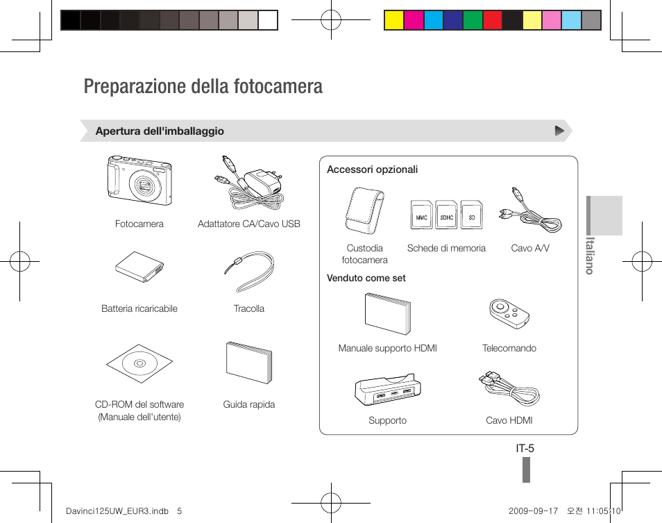 Preparazione della fotocamera | Samsung WB1000 User Manual | Page 35 / 110