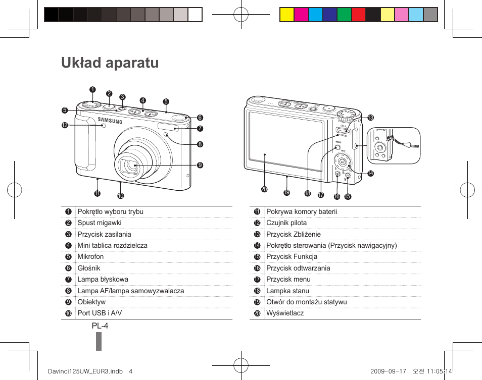 Układ aparatu | Samsung WB1000 User Manual | Page 44 / 110