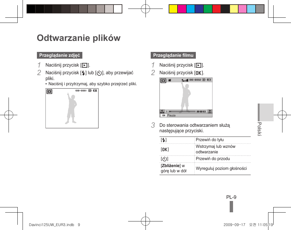 Odtwarzanie plików | Samsung WB1000 User Manual | Page 49 / 110