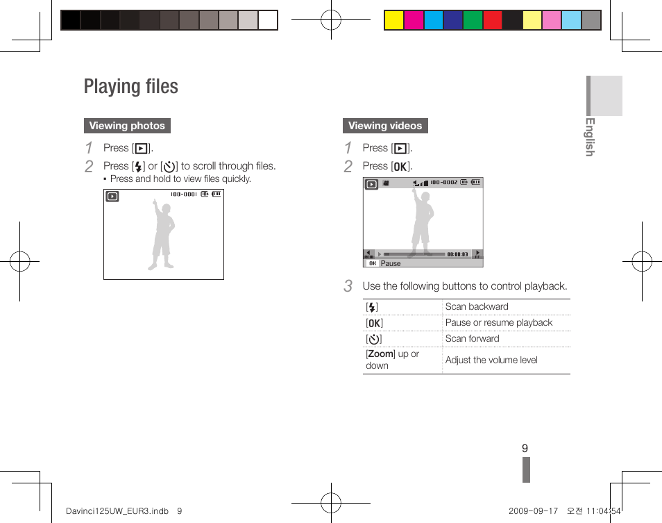 Playing files | Samsung WB1000 User Manual | Page 9 / 110