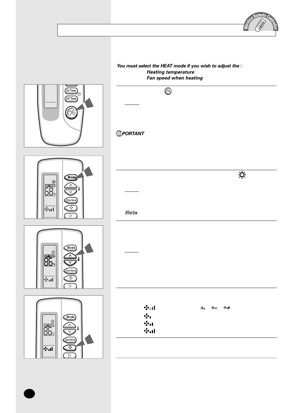 Heating your room | Samsung AFPCC052CA0 User Manual | Page 14 / 36