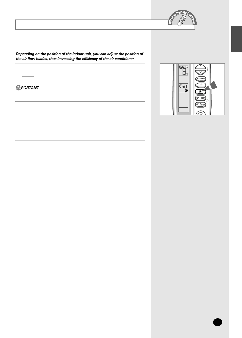 Adjusting the air flow direction | Samsung AFPCC052CA0 User Manual | Page 17 / 36