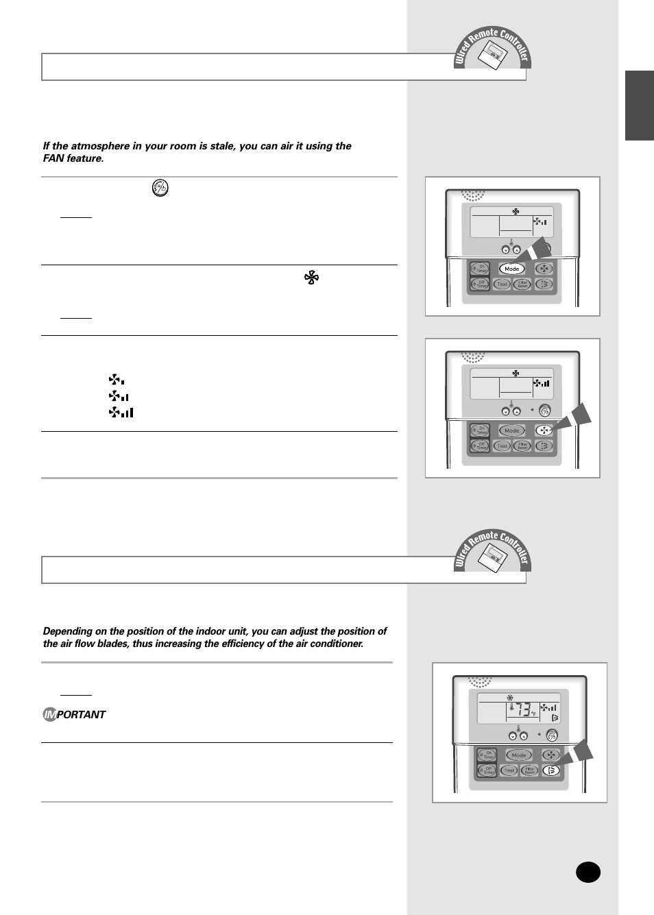 Airing your room, Adjusting the air flow direction | Samsung AFPCC052CA0 User Manual | Page 25 / 36