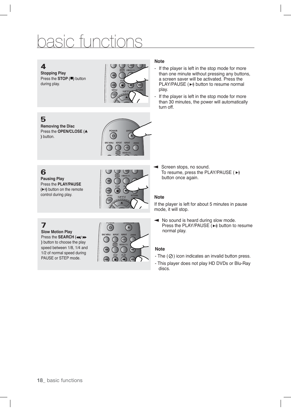 Basic functions | Samsung AK68-01765A User Manual | Page 18 / 56