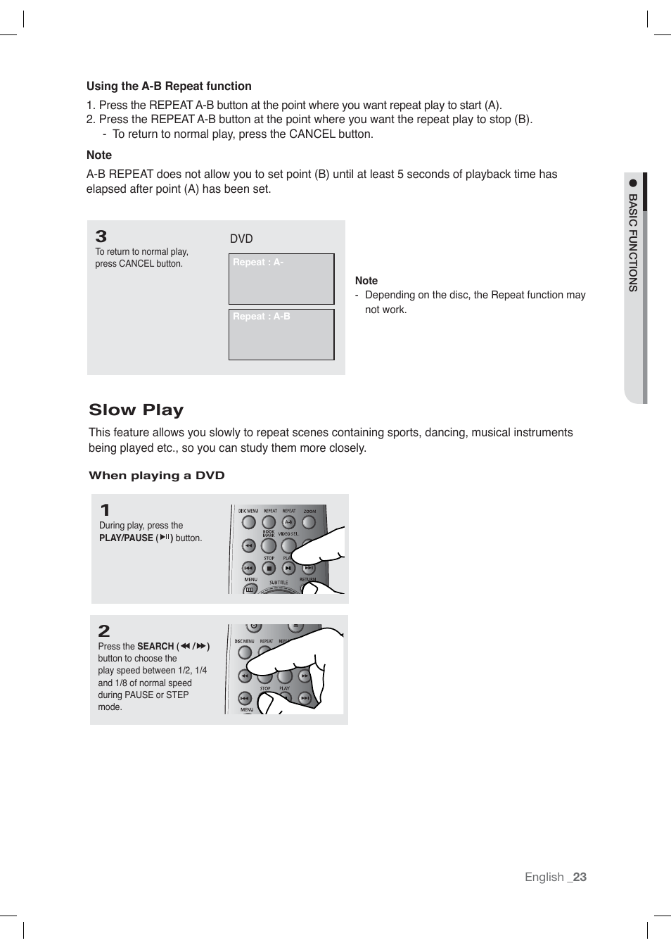 Slow play | Samsung AK68-01765A User Manual | Page 23 / 56