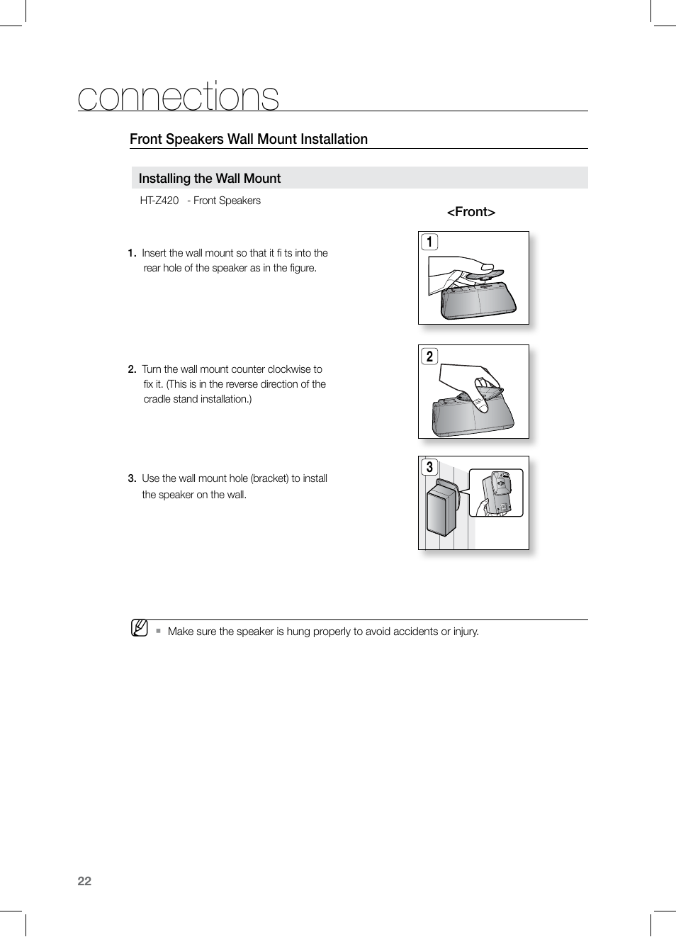 Connections | Samsung HT-Z320 User Manual | Page 22 / 78