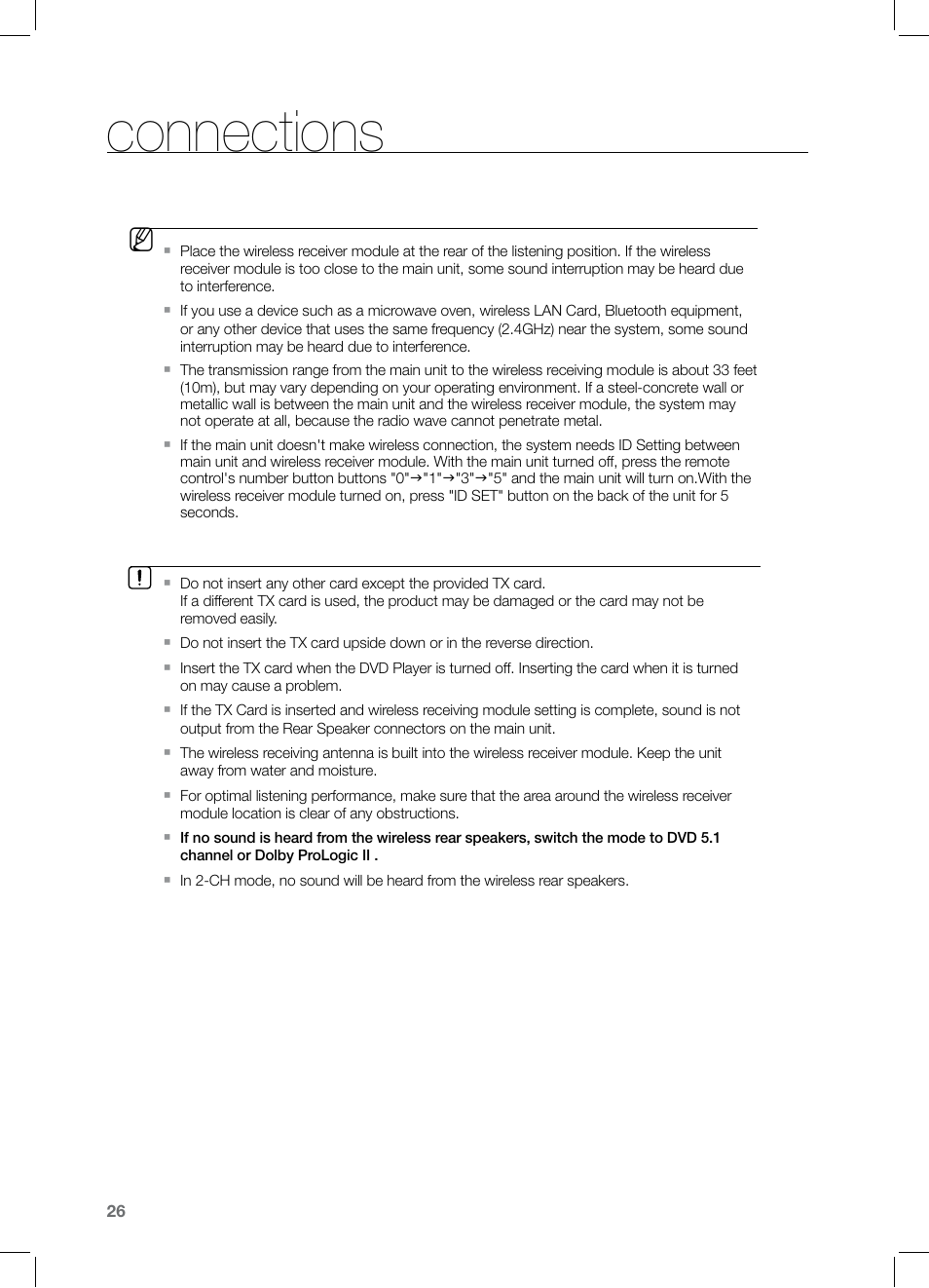 Connections | Samsung HT-Z320 User Manual | Page 26 / 78