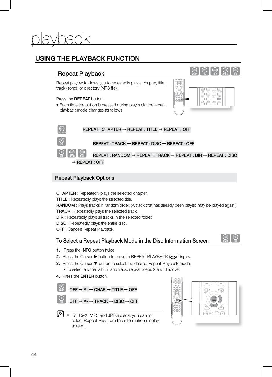 Playback, Dbagd | Samsung HT-Z320 User Manual | Page 44 / 78