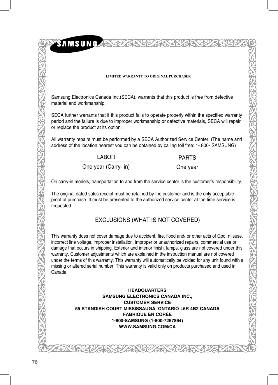 Samsung HT-Z320 User Manual | Page 76 / 78