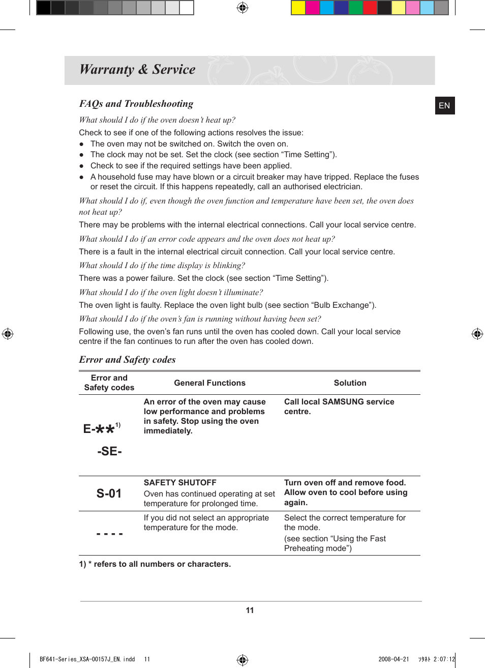 Warranty & service, S-01 | Samsung BF641 Series User Manual | Page 11 / 12