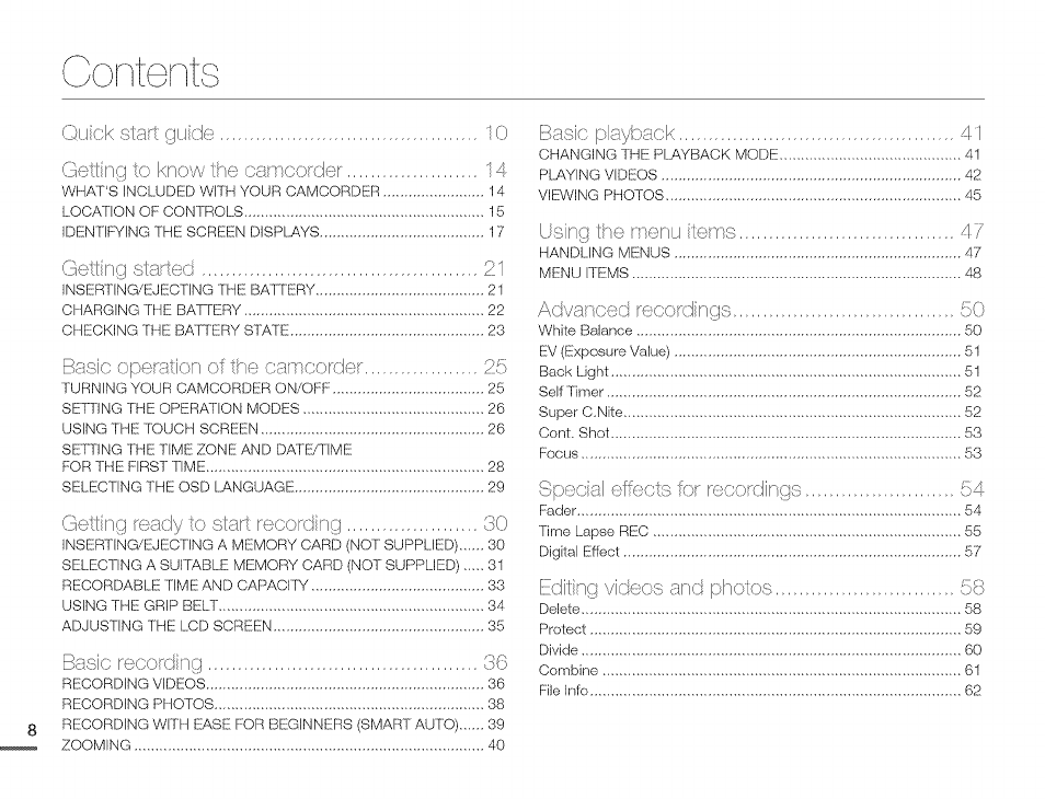 Samsung HMX-Q10TNIHMX-Q100TNIHMXDQ130TN User Manual | Page 12 / 113