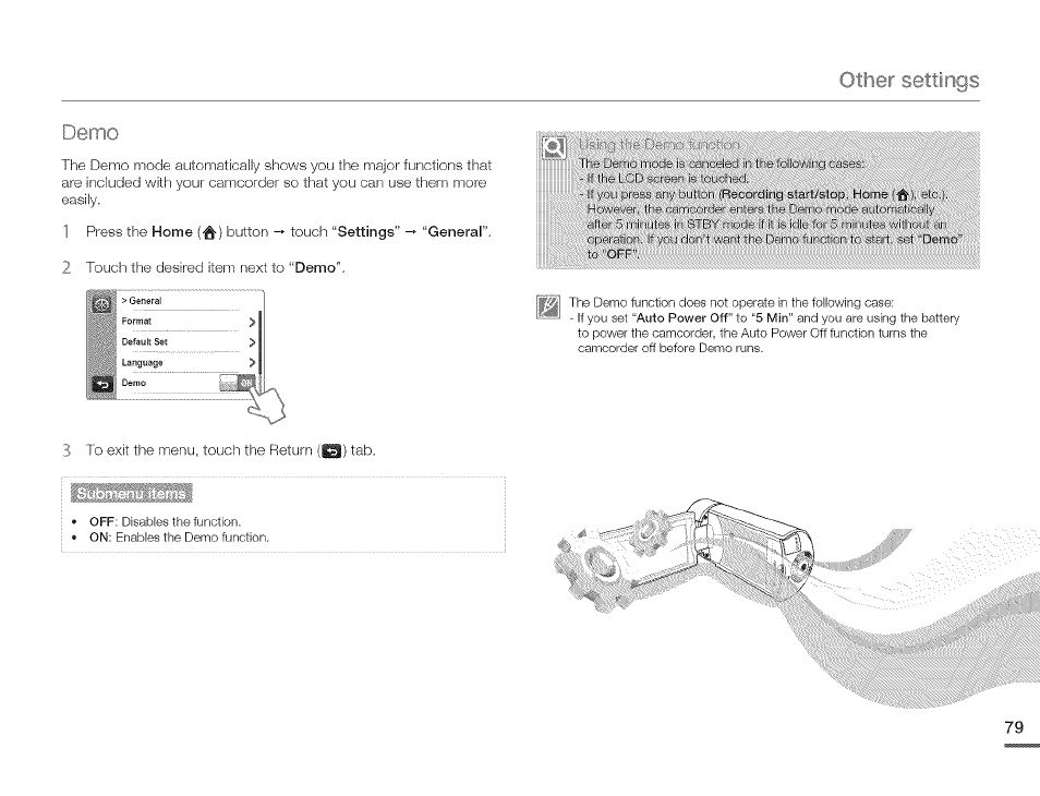 Demo | Samsung HMX-Q10TNIHMX-Q100TNIHMXDQ130TN User Manual | Page 83 / 113
