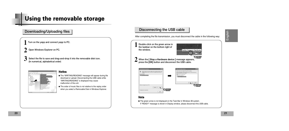 Using the removable storage | Samsung YEPP YP-T5V User Manual | Page 11 / 117