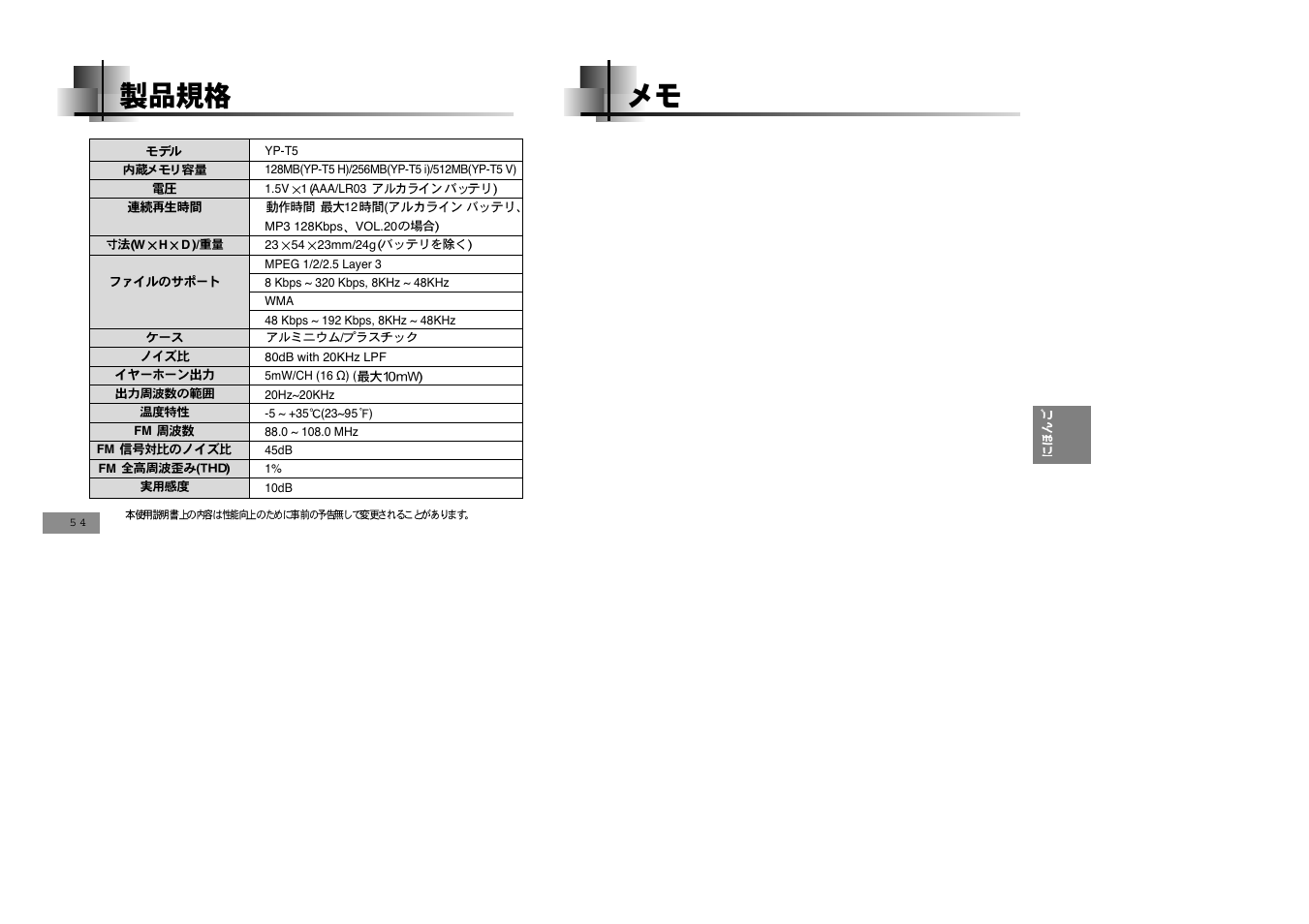 Samsung YEPP YP-T5V User Manual | Page 115 / 117