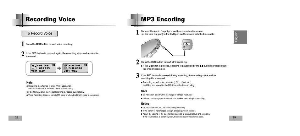 Mp3 encoding, Recording voice | Samsung YEPP YP-T5V User Manual | Page 15 / 117