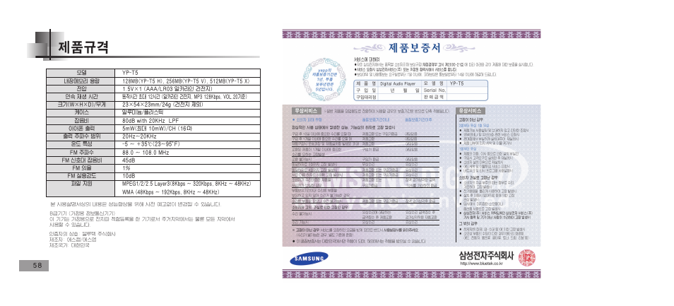 Samsung YEPP YP-T5V User Manual | Page 58 / 117