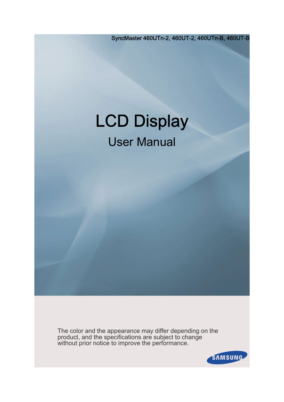 Samsung 460UT-2 User Manual | 121 pages