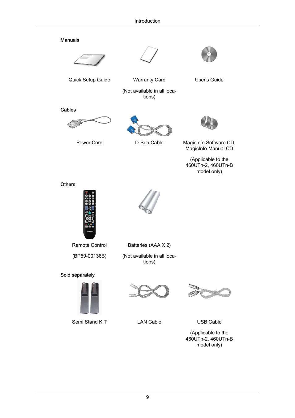 Samsung 460UT-2 User Manual | Page 10 / 121