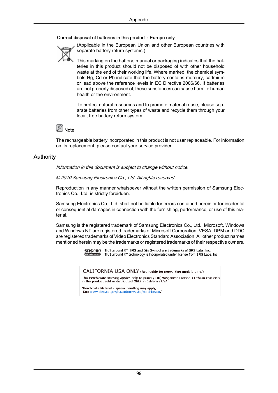 Authority | Samsung 460UT-2 User Manual | Page 121 / 121