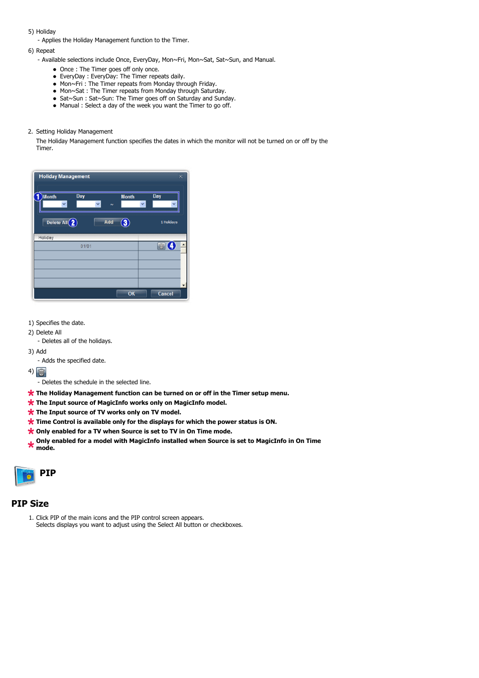Pip pip size | Samsung 460UT-2 User Manual | Page 53 / 121