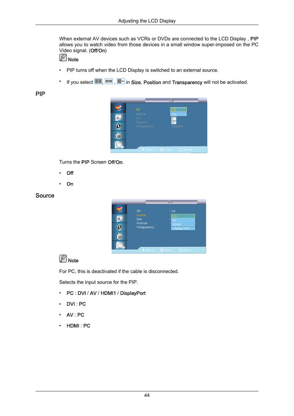 Source | Samsung 460UT-2 User Manual | Page 66 / 121