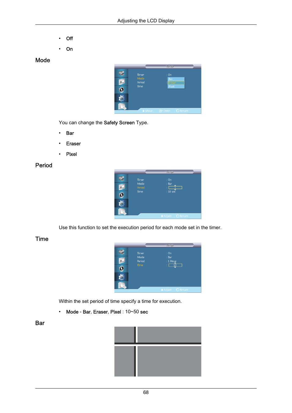 Mode, Period, Time | Samsung 460UT-2 User Manual | Page 90 / 121