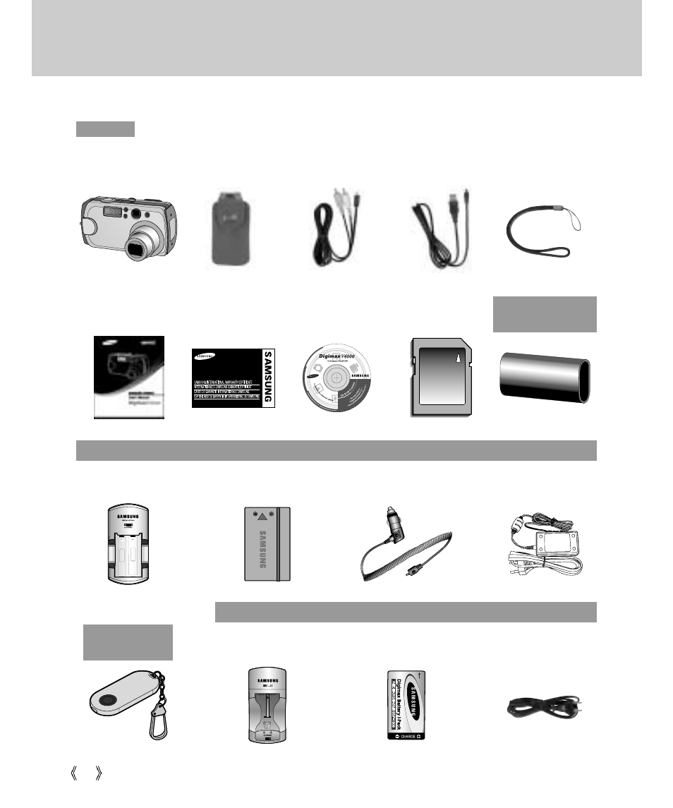 Manufacturer's contents | Samsung Digimax V4000 User Manual | Page 12 / 128