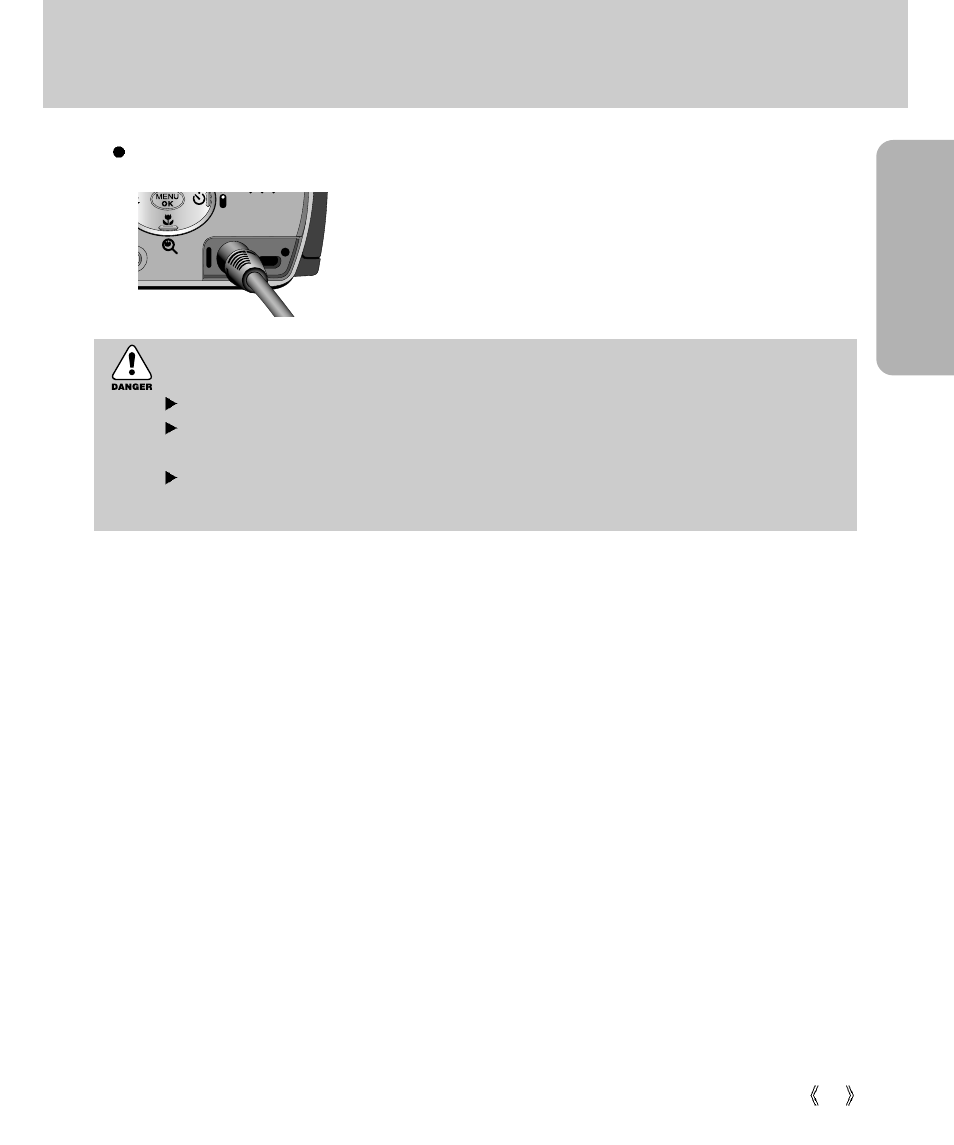 Connecting to power, Ready, Danger | Samsung Digimax V4000 User Manual | Page 19 / 128