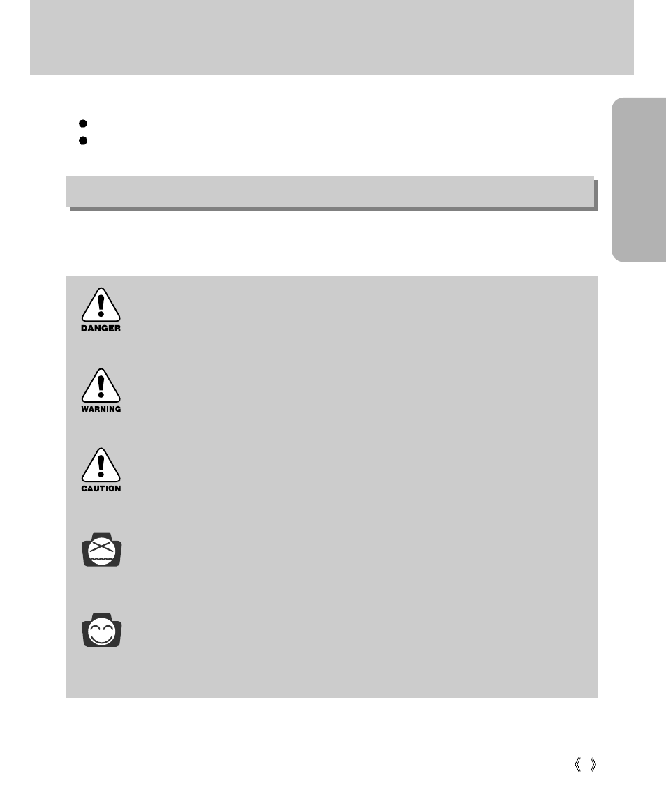 Getting to know your camera, Ready, About the symbols | Danger, Warning, Caution, Notice, Information | Samsung Digimax V4000 User Manual | Page 5 / 128
