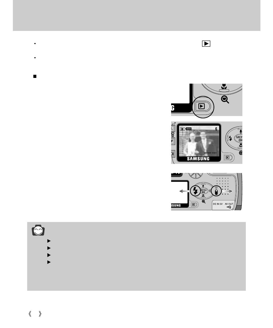 Starting the play mode, Information | Samsung Digimax V4000 User Manual | Page 62 / 128