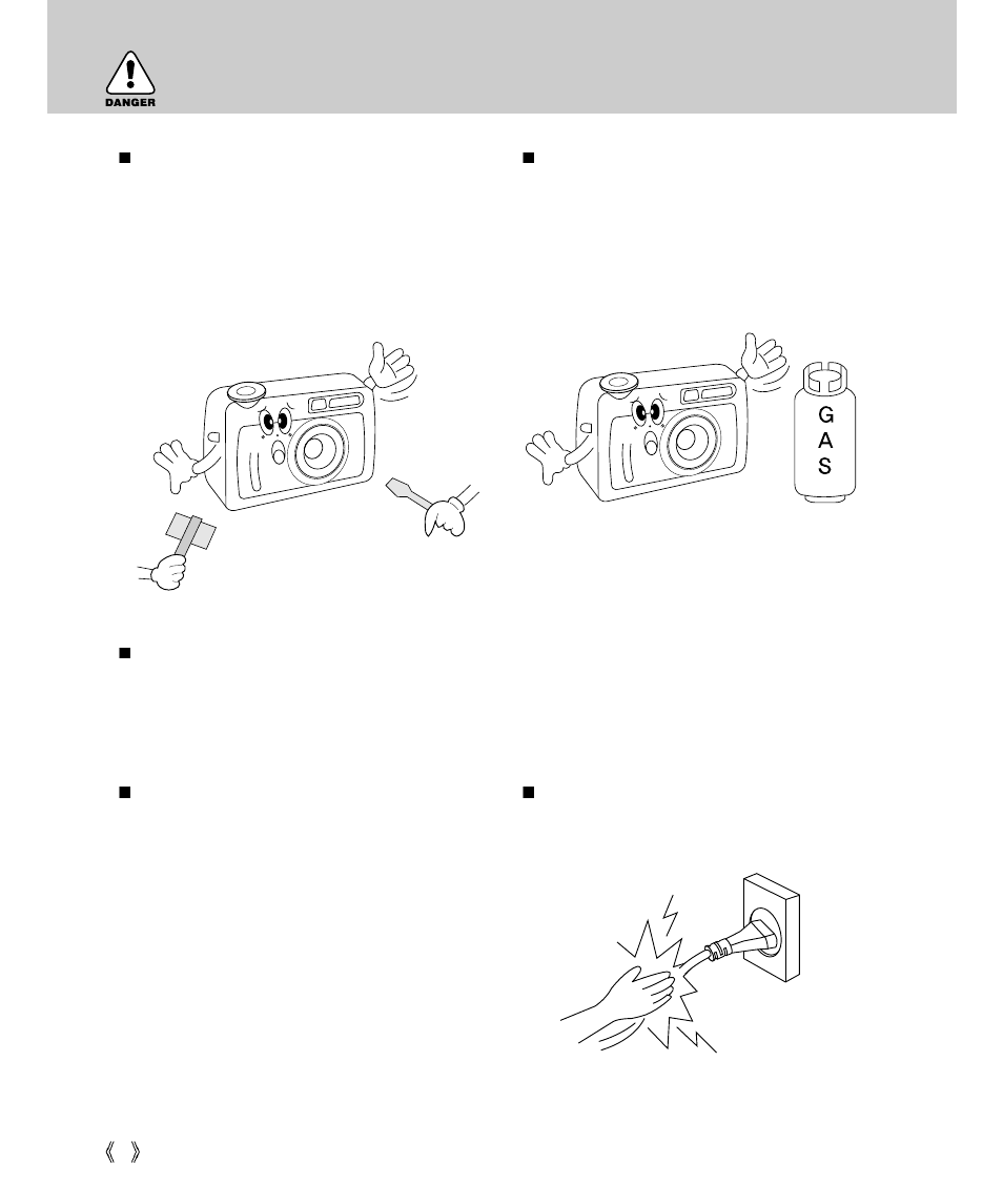 Danger | Samsung Digimax V4000 User Manual | Page 8 / 128