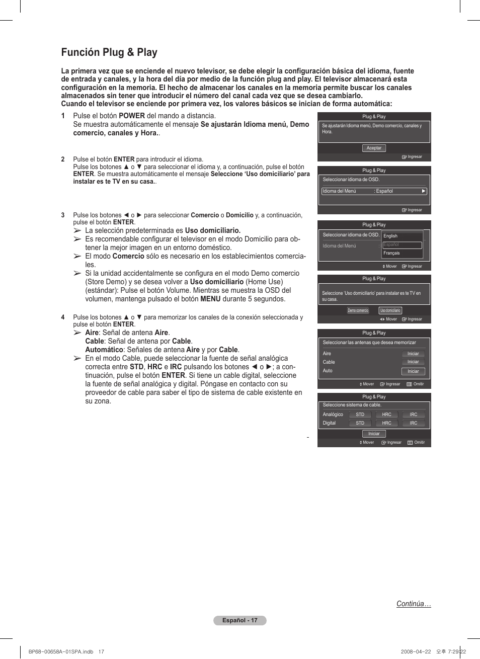Función plug & play | Samsung 750 Series User Manual | Page 117 / 195