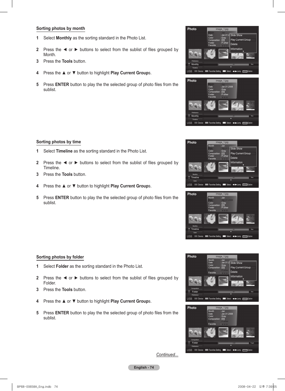 Samsung 750 Series User Manual | Page 74 / 195